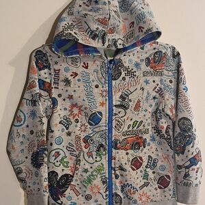 Kid's Funky Colorful Mix & Match Full Zip Hoodie Size Small 4 / 5